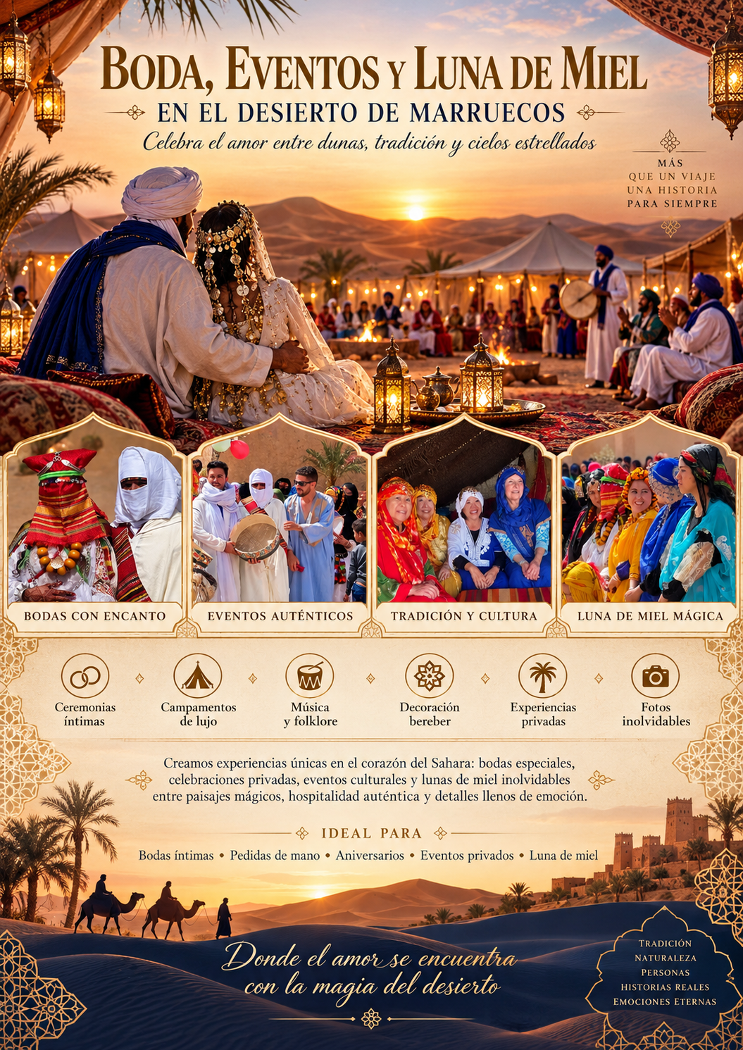 Boda Eventos y Luna de Miel en el Desierto de Marruecos