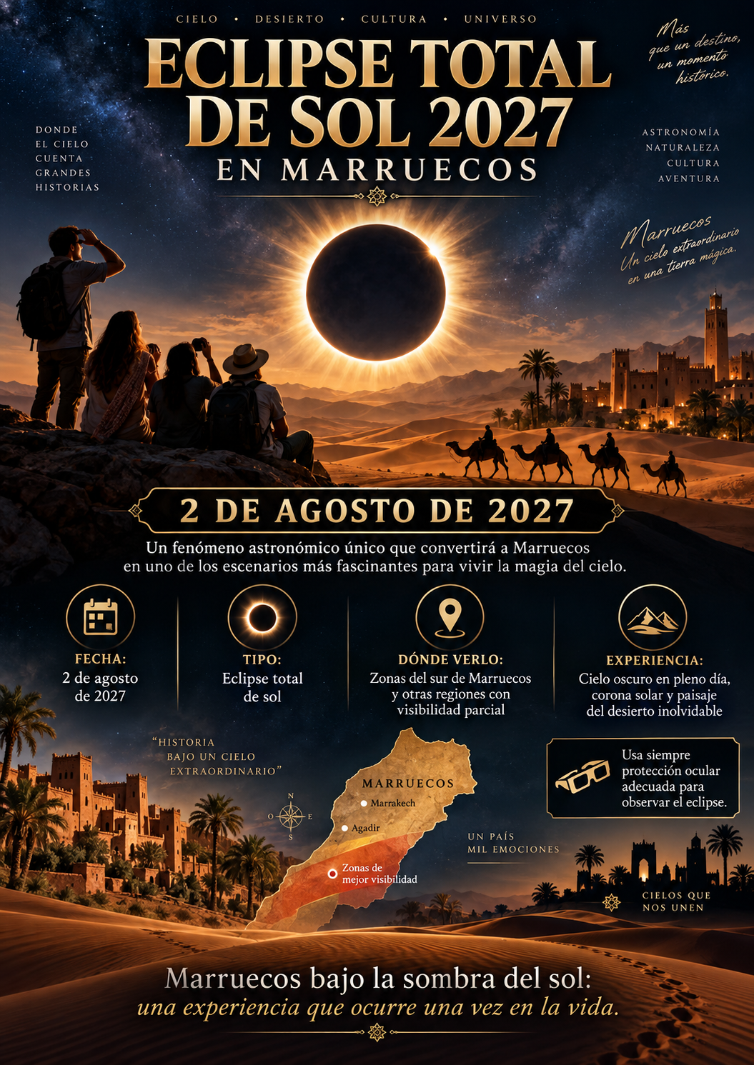 Eclipse total de sol 2027 en Marruecos