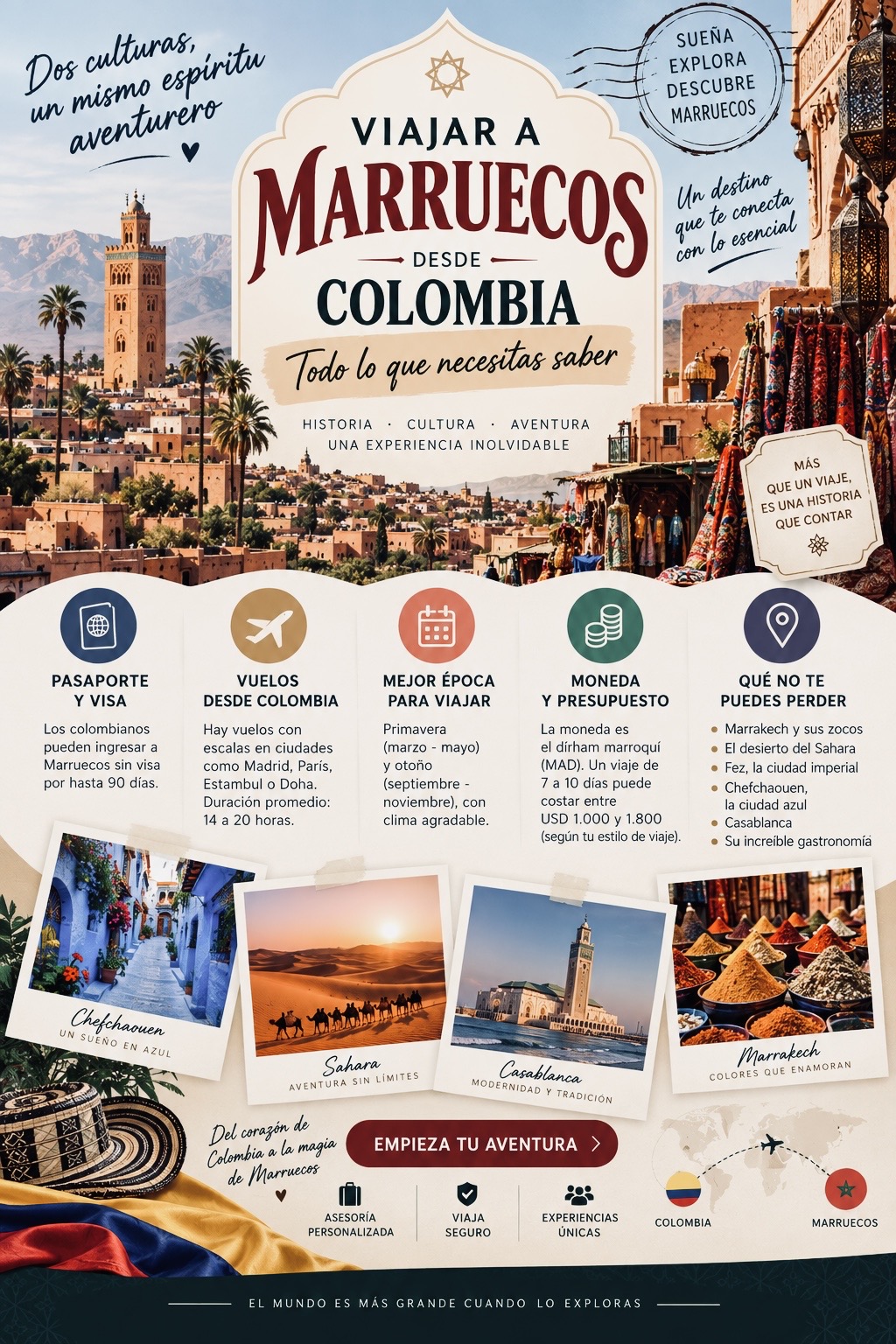 Viajar a Marruecos desde Colombia