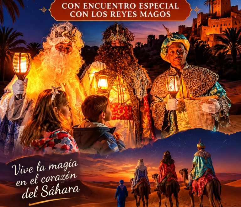 Tour al desierto de Marruecos desde Ouarzazate con encuentro especial con los Reyes Magos