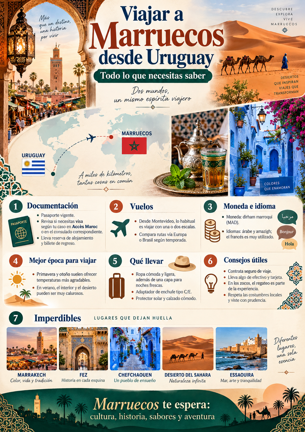 Viajar a Marruecos desde Uruguay