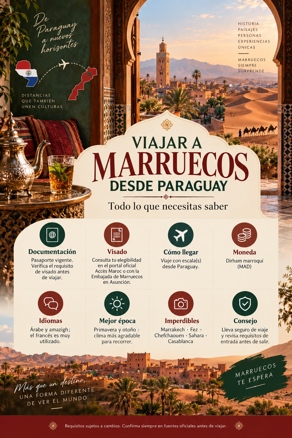 Viajar a Marruecos desde Paraguay