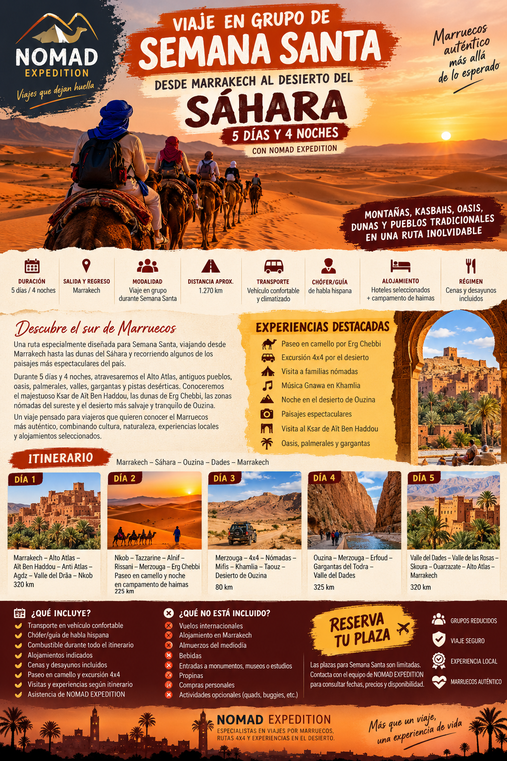 Viaje en grupo de Semana Santa desde Marrakech al desierto del Sáhara
