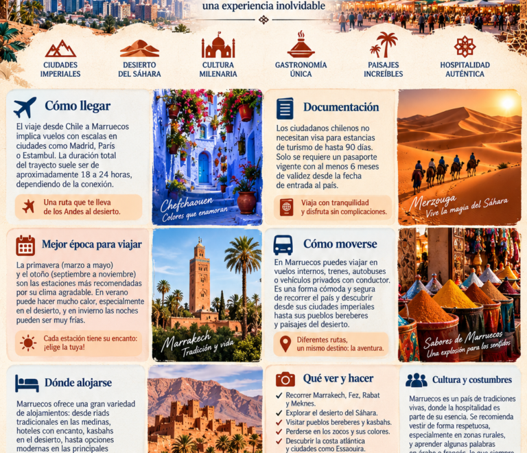Viajar a Marruecos desde Chile: Guía Completa