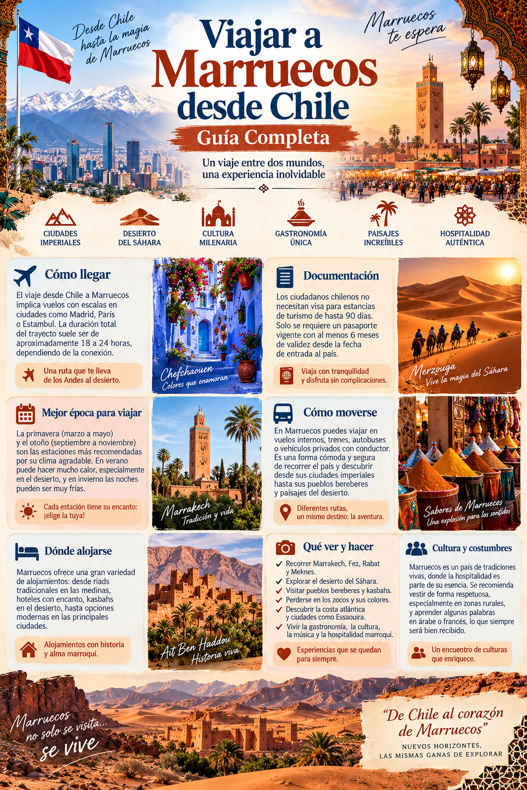 Viajar a Marruecos desde Chile: Guía Completa