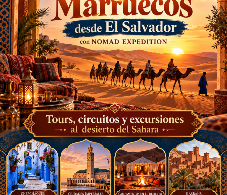 Tour a Marruecos desde El Salvador vía Marrakech Desierto y Fez