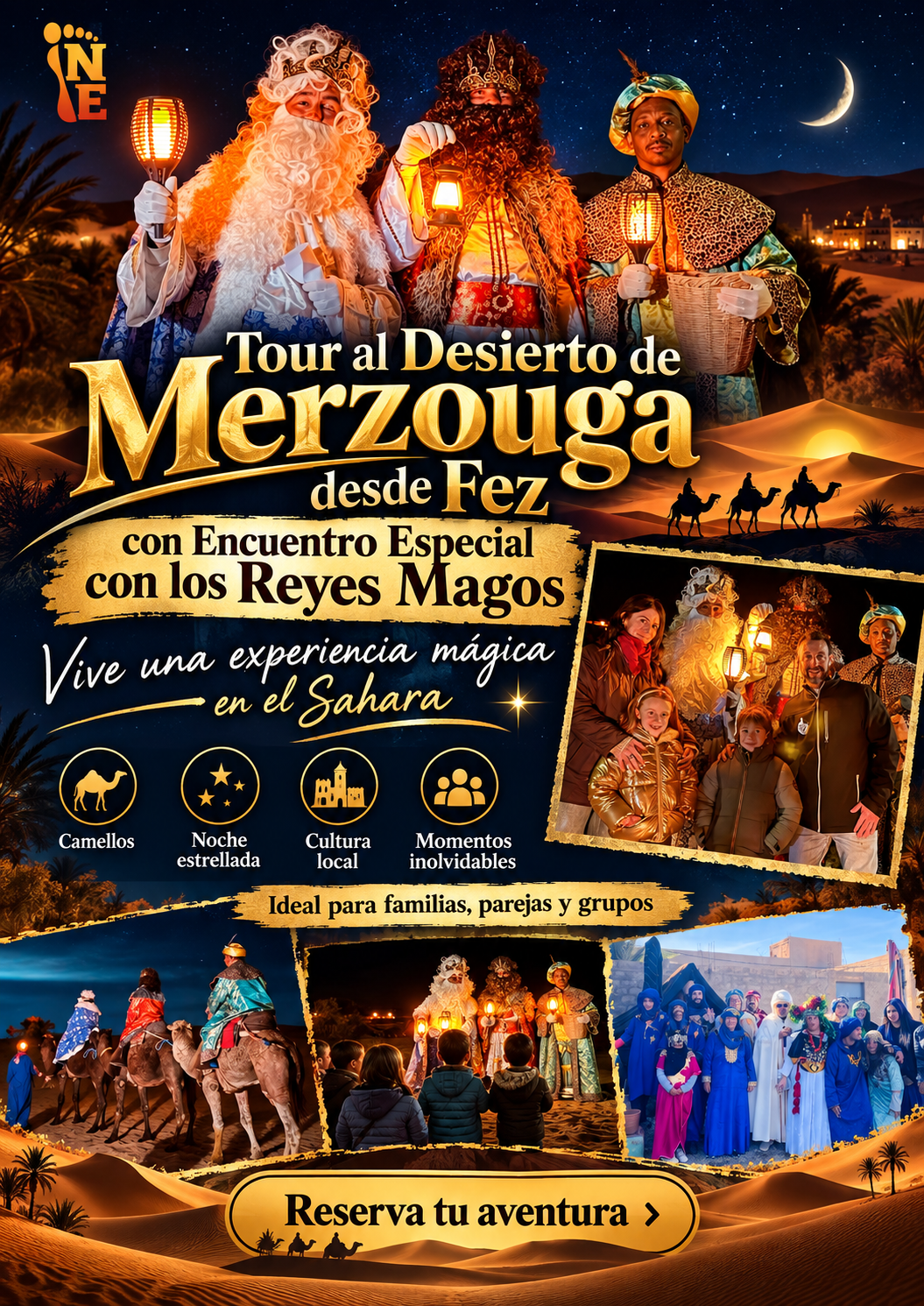 Tour al Desierto de Merzouga desde Fez con Encuentro Especial con los Reyes Magos