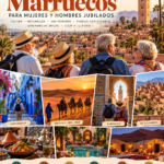 Viaje en Grupo de viajeros jubilados en las dunas de Marruecos