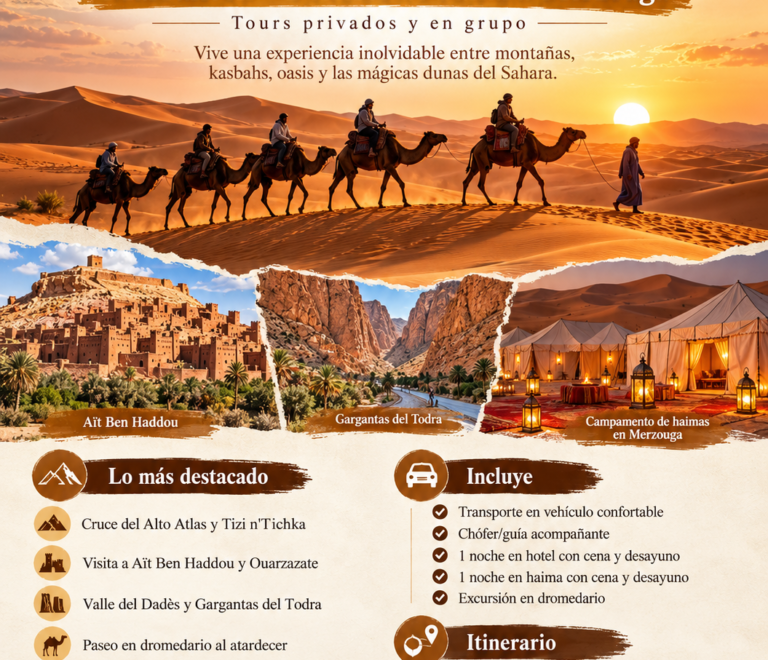 Excursión de 3 días y 2 noches desde Marrakech al desierto de Merzouga