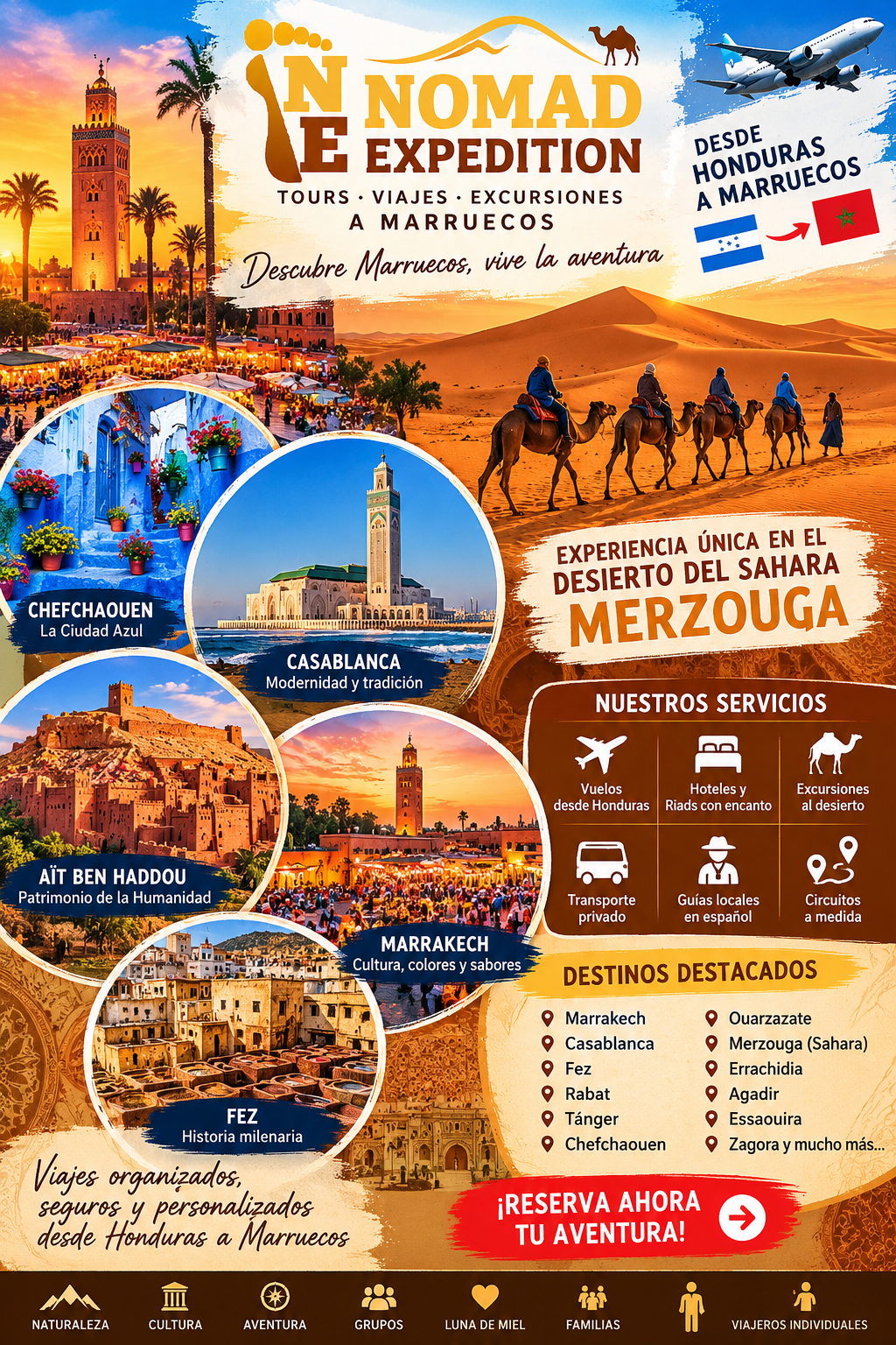 Circuitos turísticos por Marruecos desde Honduras