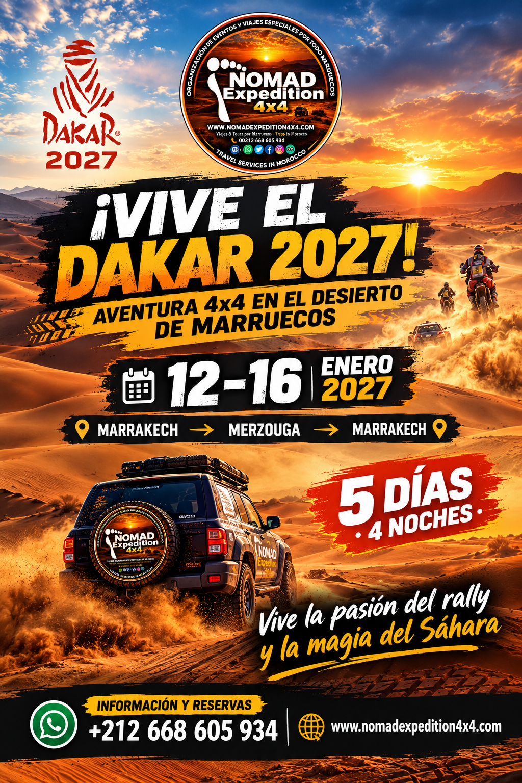 Viaje para ver Dakar Marruecos | Aventura 4x4 en Merzouga