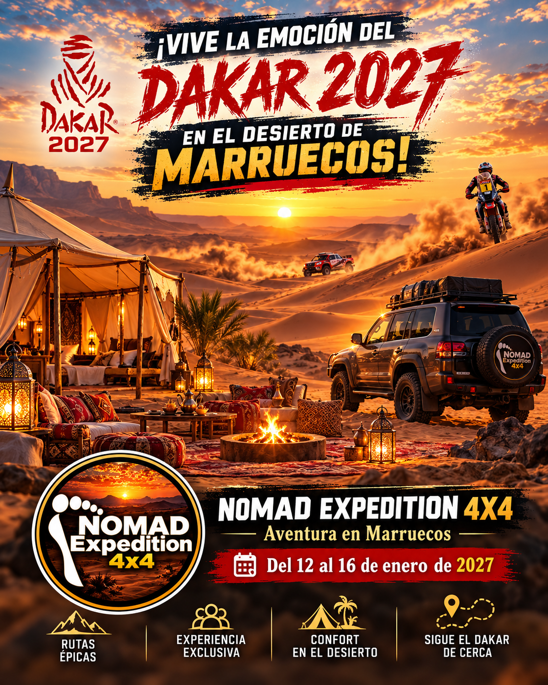 Viaje para ver Dakar Marruecos | Aventura 4x4 en Merzouga