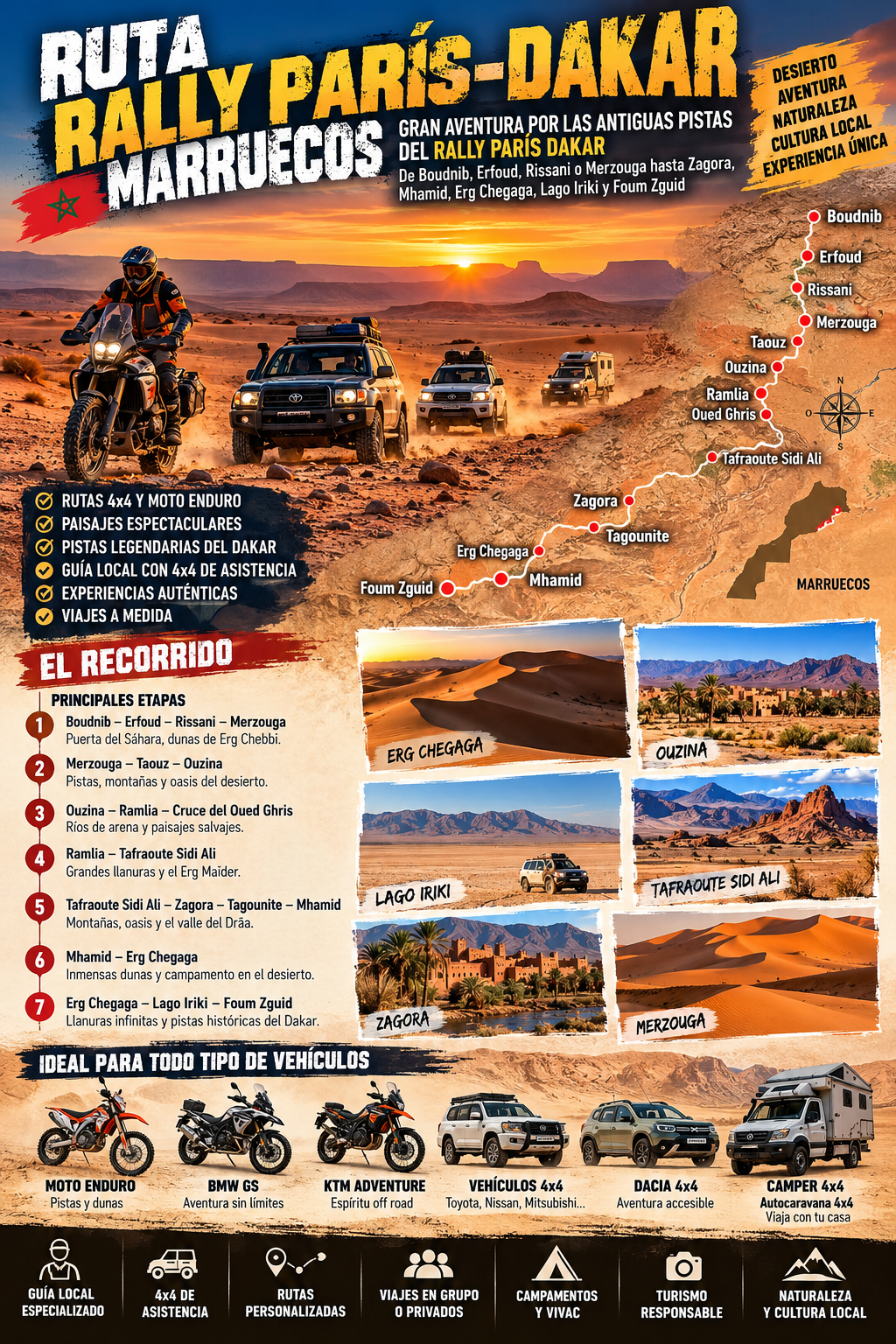Excursión vía pista París-Dakar en 4x4 | Merzouga, Erg Chegaga